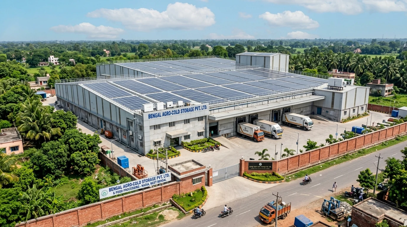 Commercial factory and warehouse rooftop solar plant in West Bengal